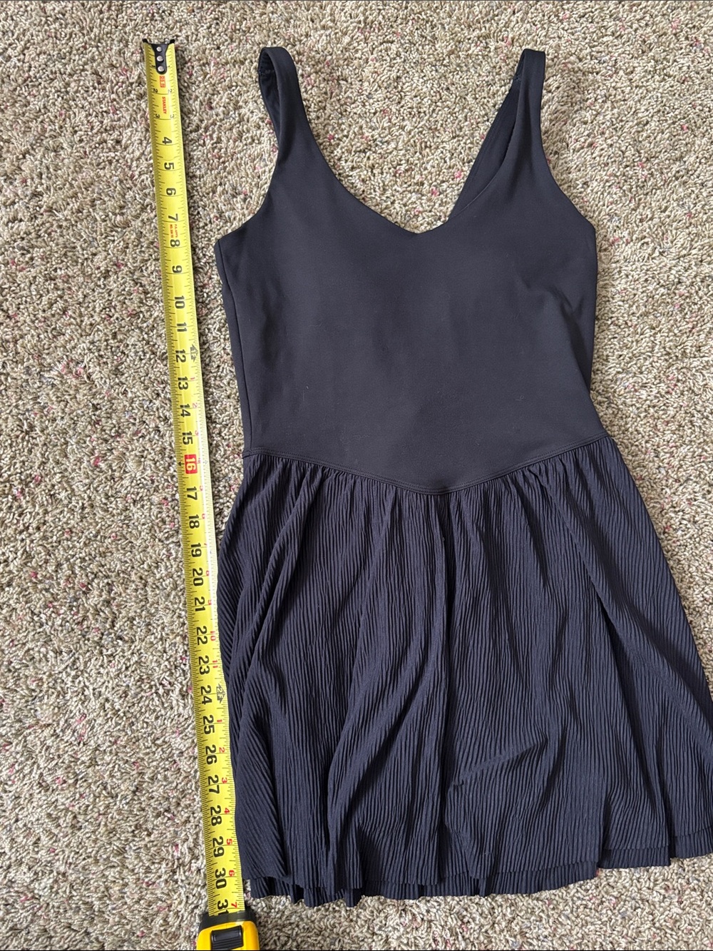 All In Motion Black Knit Plisse Active Dress Sz S Built-In Shorts w/ Pockets - Picture 8 of 10